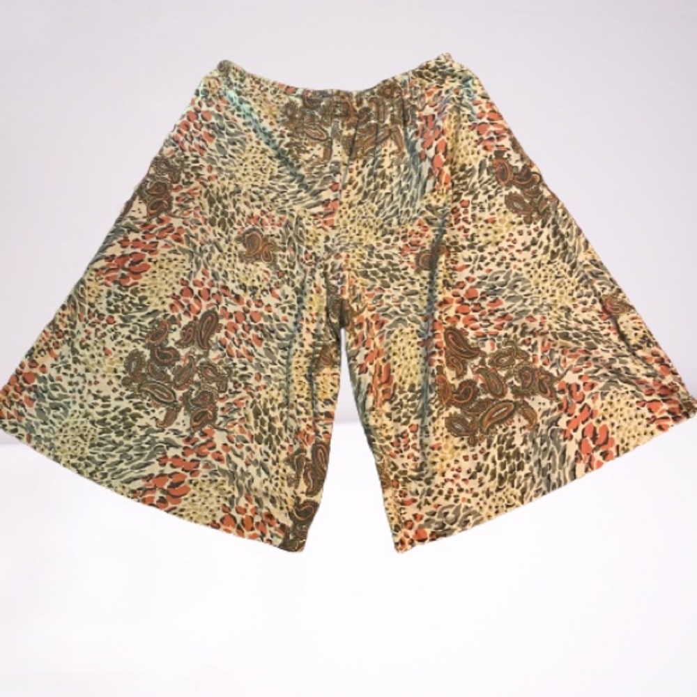 Vintage paisley and animal print culottes